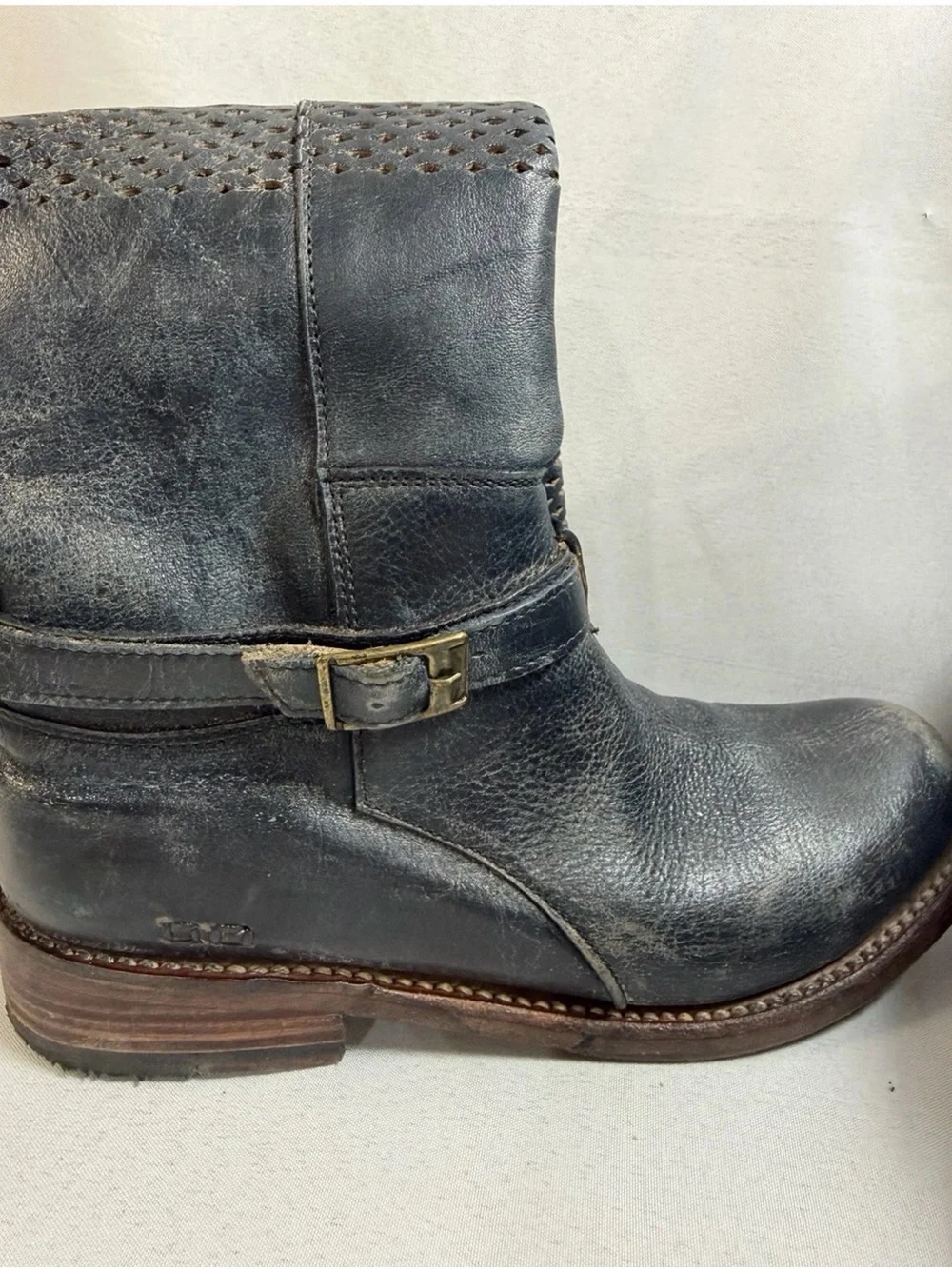 Bed Stu Rider Boots Women's Bench Made Distressed Side Zip Knee High Sz 7 EUC
